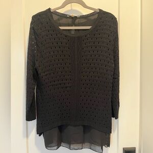 Sioni Black Pullover with Sheer Lining EUC size XL